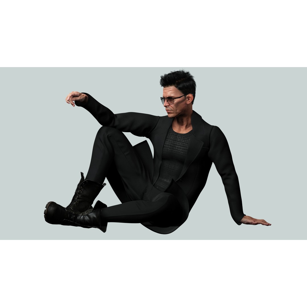 Realistic Secret Agent Man 3D Model – Low-Poly Rigged Character, FBX - View 13