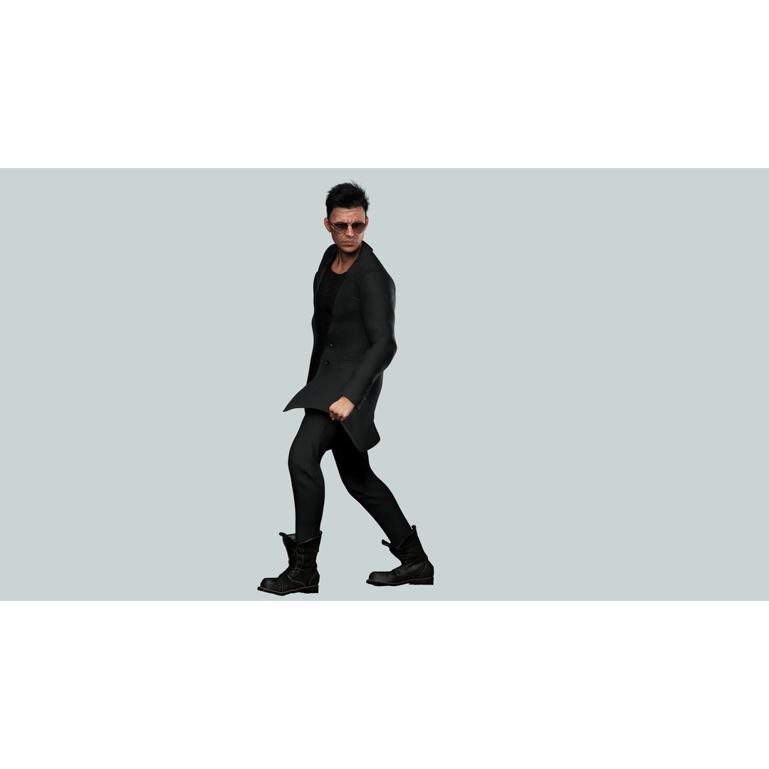 Realistic Secret Agent Man 3D Model – Low-Poly Rigged Character, FBX - View 15