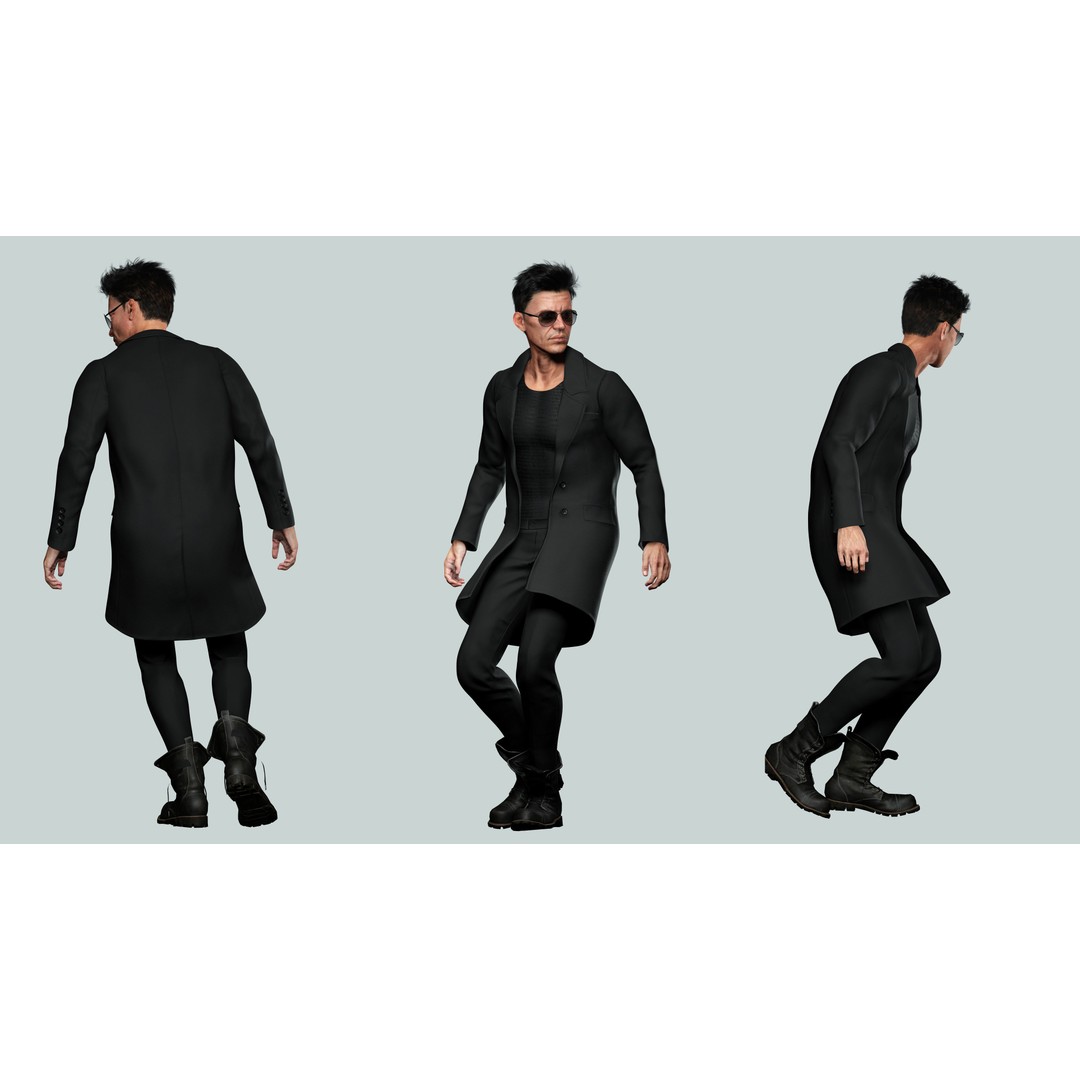 Realistic Secret Agent Man 3D Model – Low-Poly Rigged Character, FBX - View 7