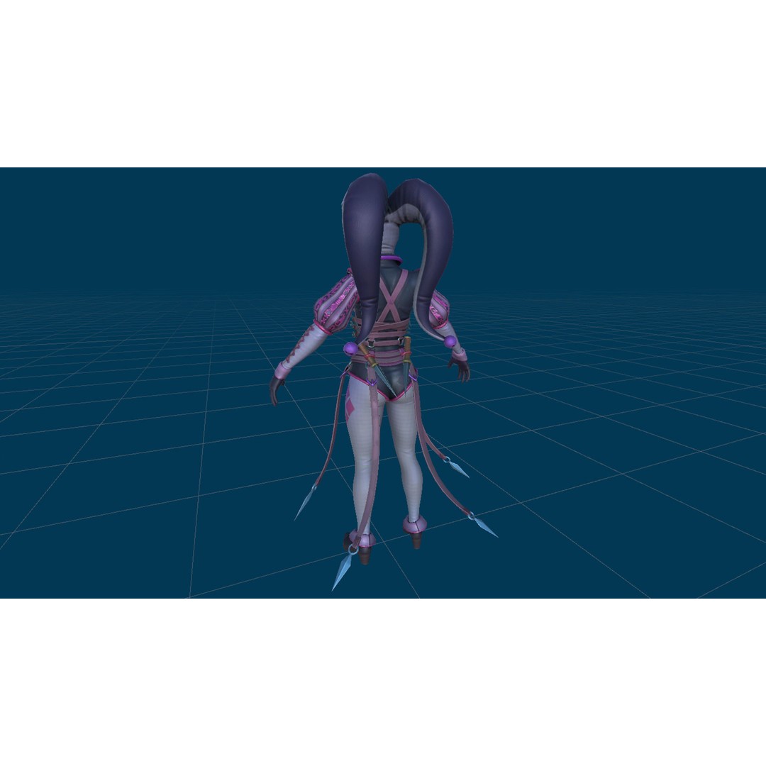 Lady Jester 3D Model – Low Poly Game Ready Character, FBX, PBR - View 25