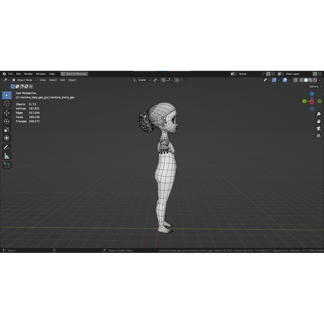 Montana Cartoon Girl Teen Character 3D Model – Stylized Game Asset, FBX, Blender - View 12