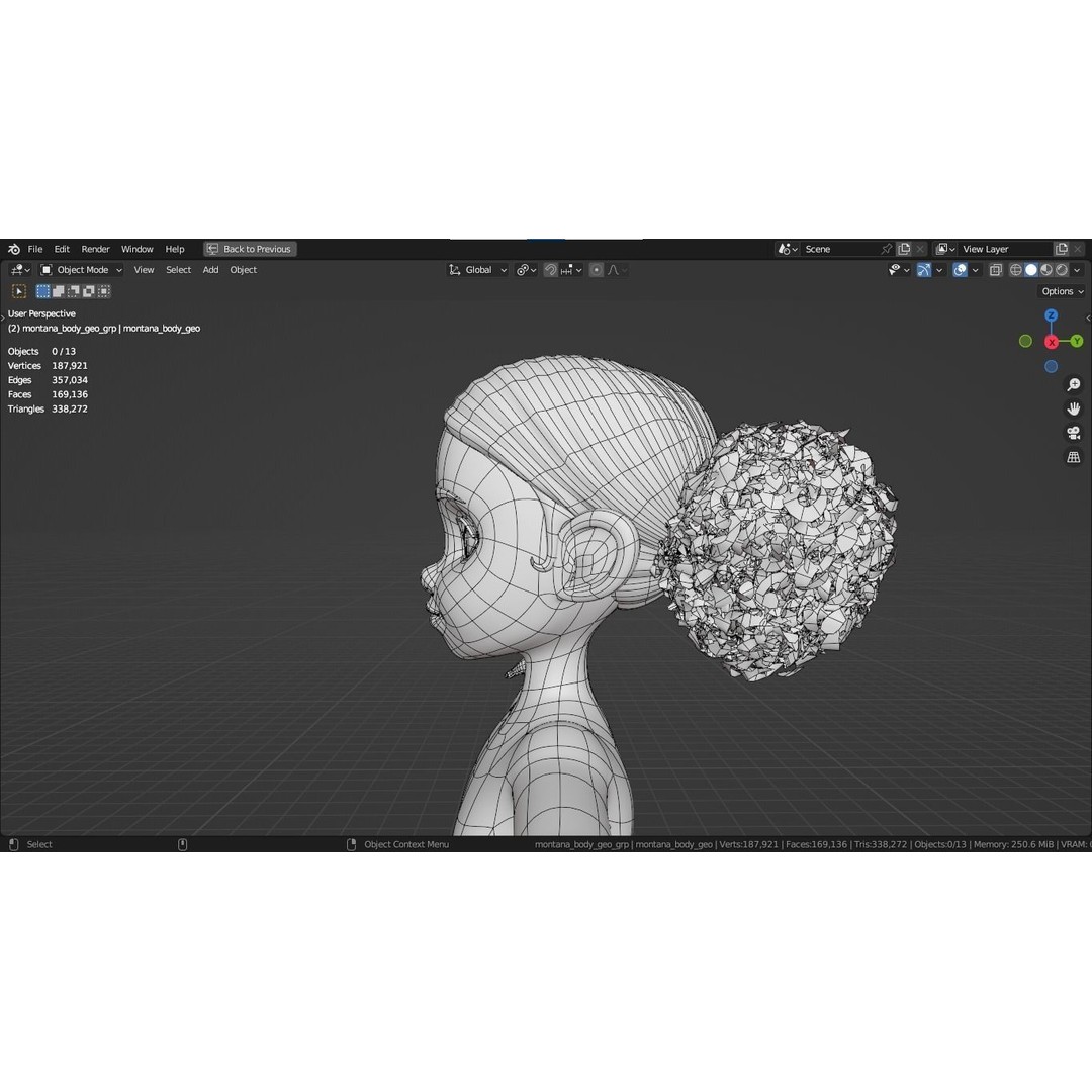Montana Cartoon Girl Teen Character 3D Model – Stylized Game Asset, FBX, Blender - View 16
