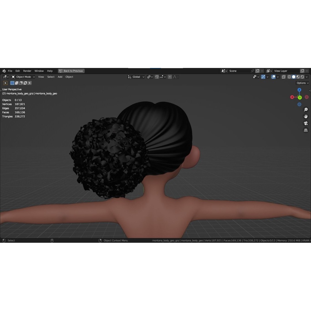 Montana Cartoon Girl Teen Character 3D Model – Stylized Game Asset, FBX, Blender - View 17