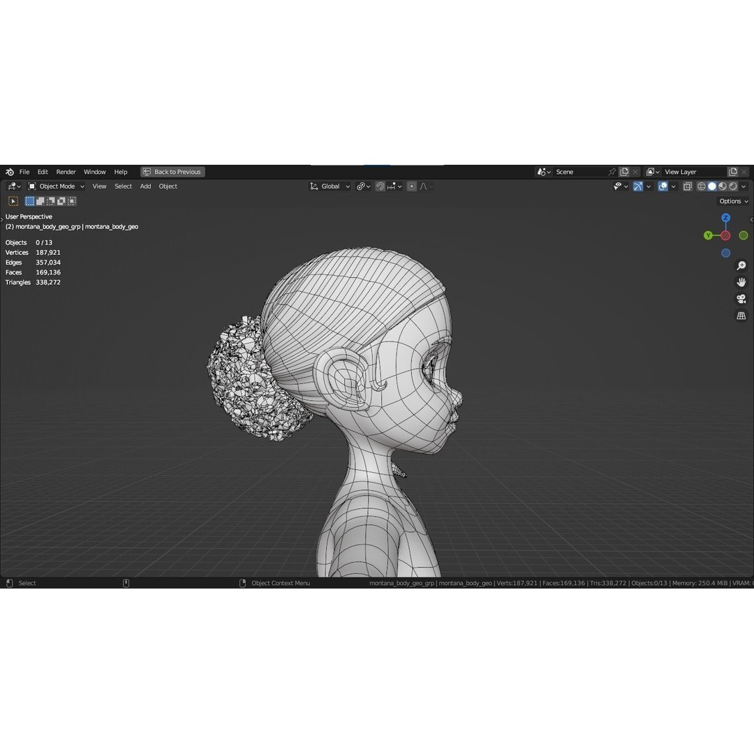 Montana Cartoon Girl Teen Character 3D Model – Stylized Game Asset, FBX, Blender - View 20