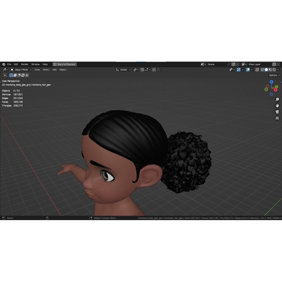 Montana Cartoon Girl Teen Character 3D Model – Stylized Game Asset, FBX, Blender - View 21