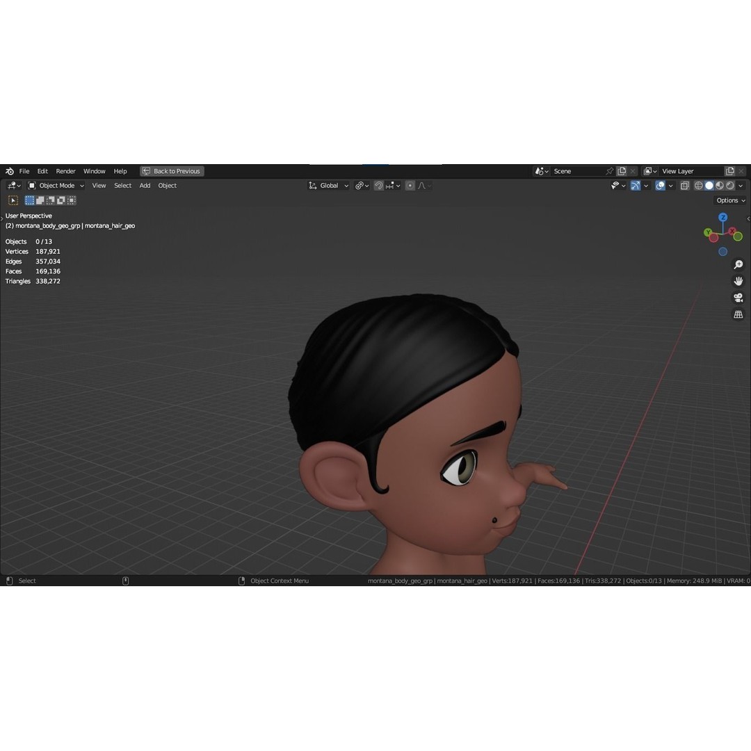 Montana Cartoon Girl Teen Character 3D Model – Stylized Game Asset, FBX, Blender - View 25