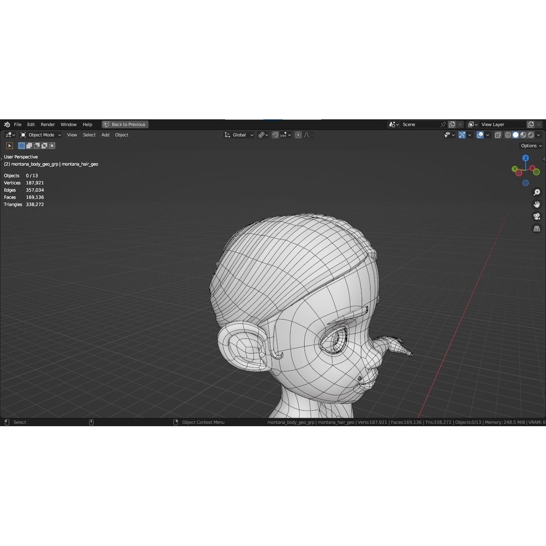 Montana Cartoon Girl Teen Character 3D Model – Stylized Game Asset, FBX, Blender - View 26