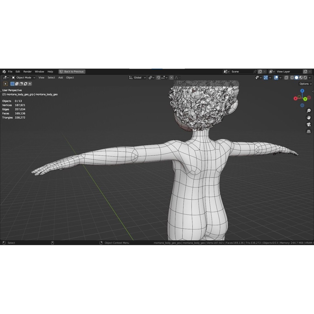 Montana Cartoon Girl Teen Character 3D Model – Stylized Game Asset, FBX, Blender - View 37