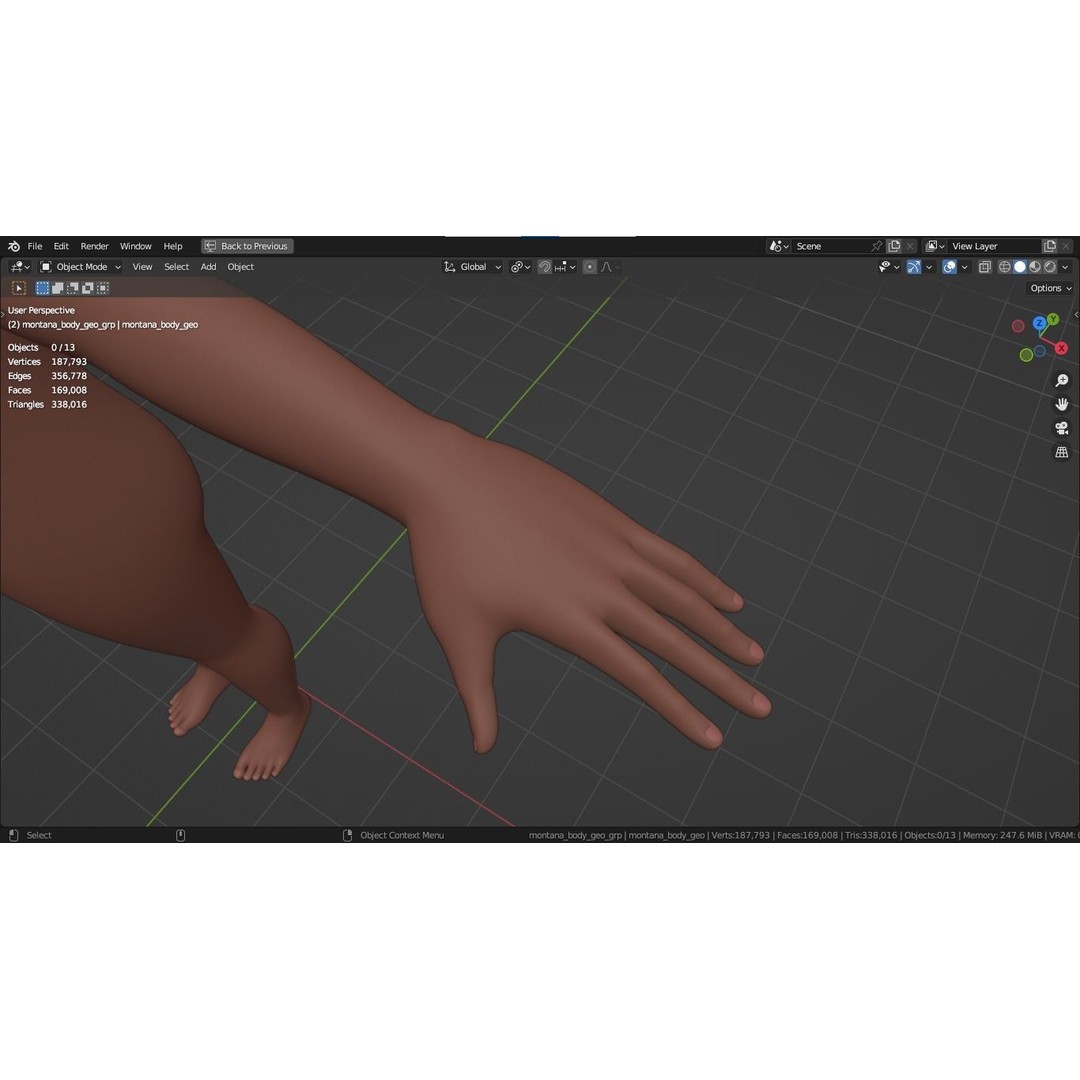 Montana Cartoon Girl Teen Character 3D Model – Stylized Game Asset, FBX, Blender - View 38