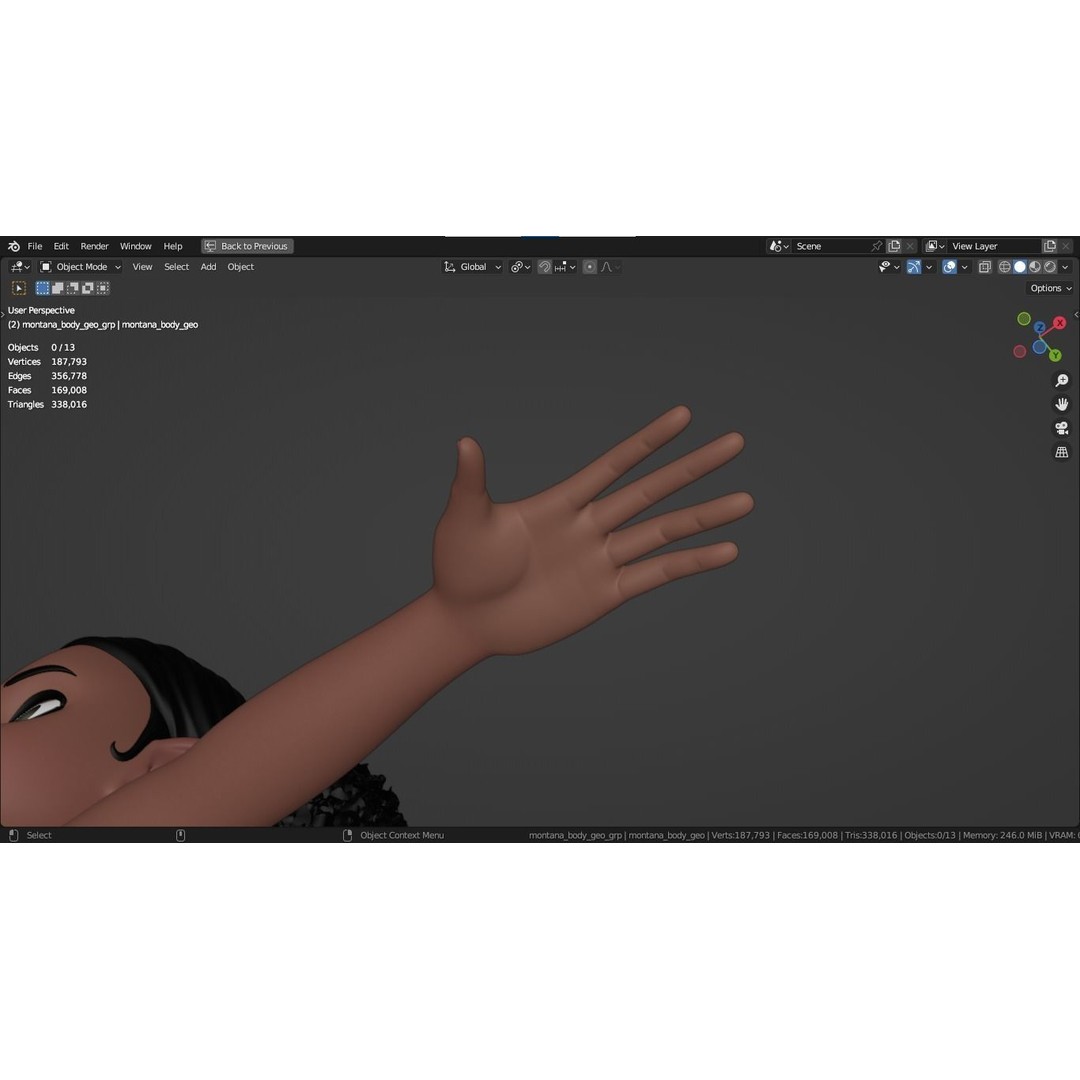 Montana Cartoon Girl Teen Character 3D Model – Stylized Game Asset, FBX, Blender - View 40