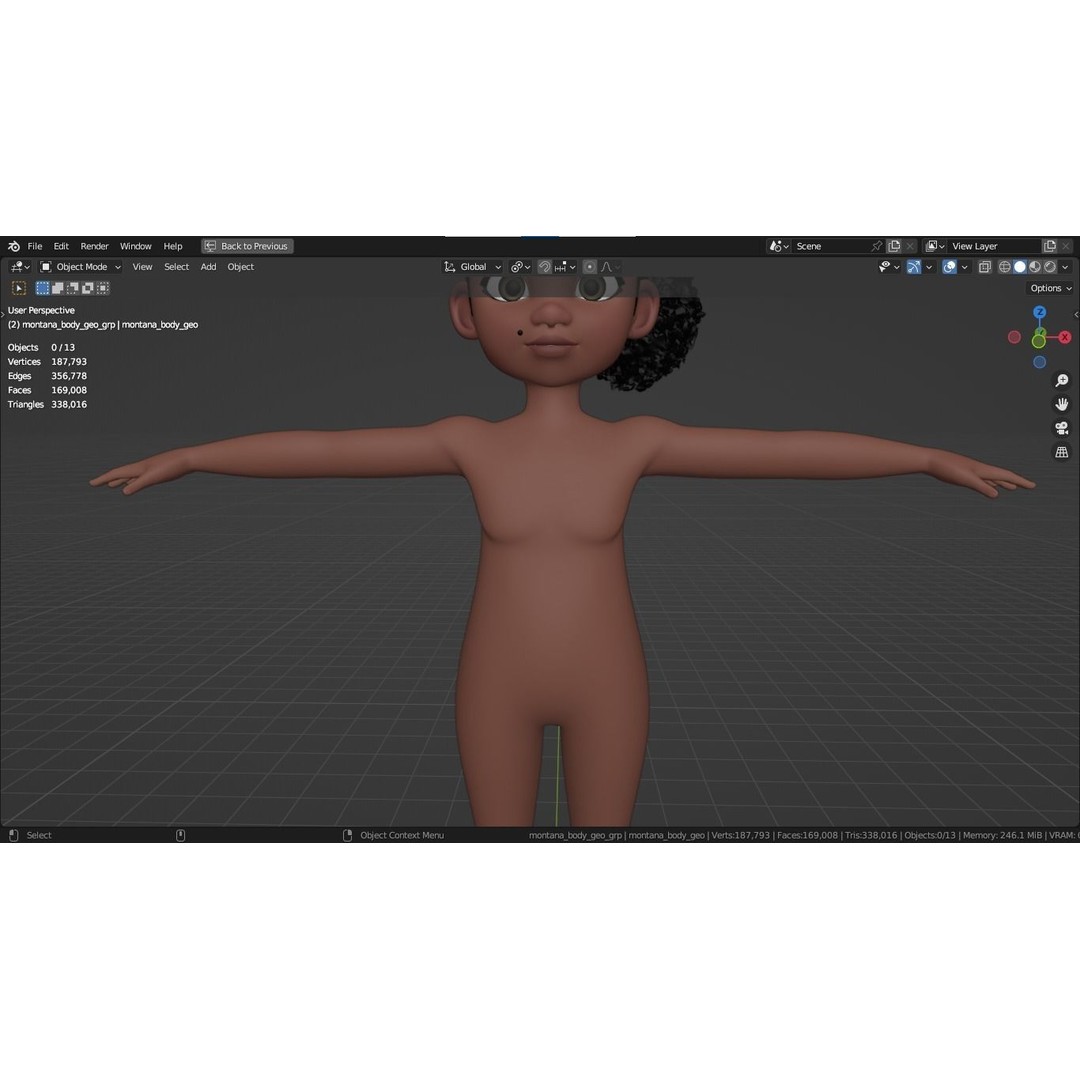 Montana Cartoon Girl Teen Character 3D Model – Stylized Game Asset, FBX, Blender - View 42