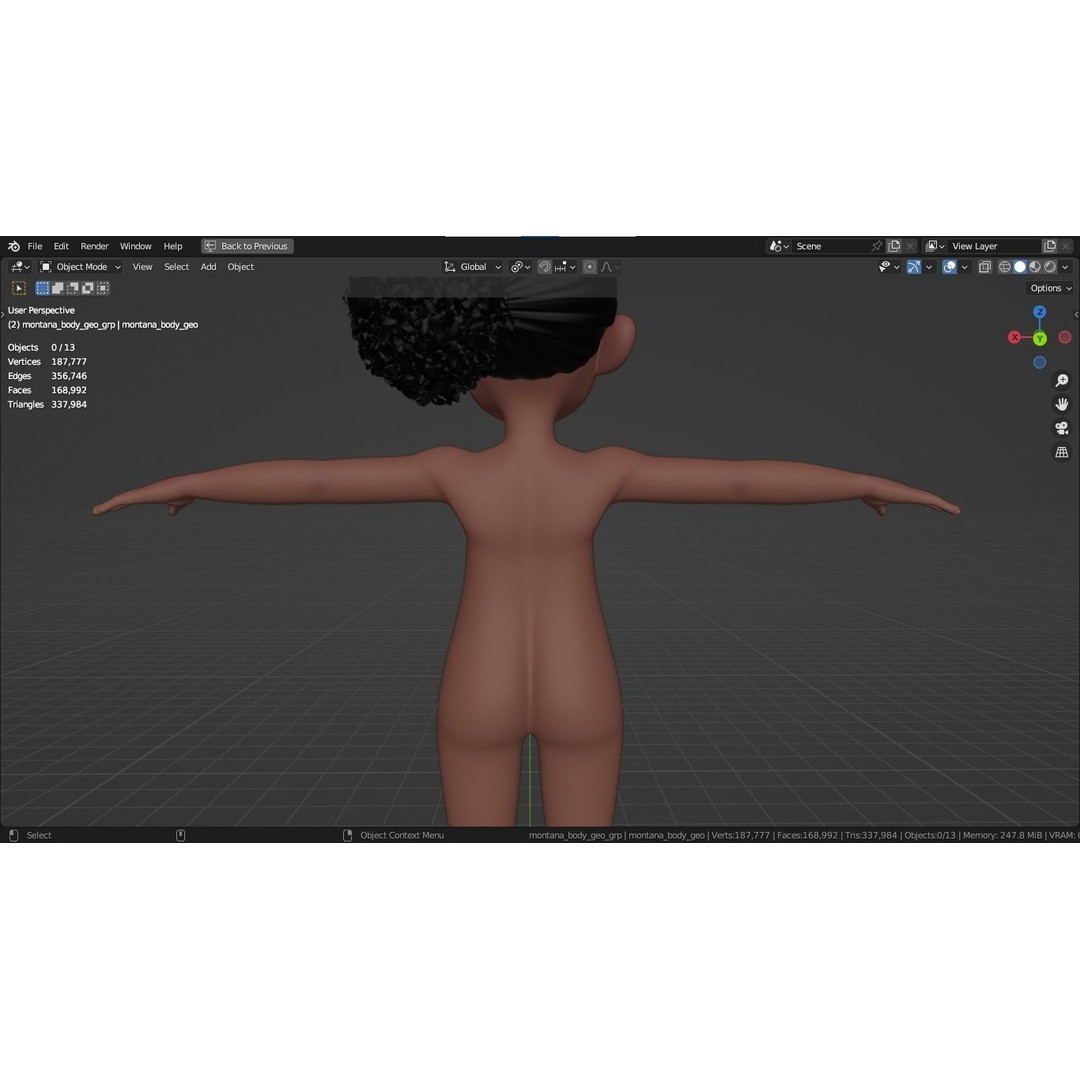 Montana Cartoon Girl Teen Character 3D Model – Stylized Game Asset, FBX, Blender - View 44