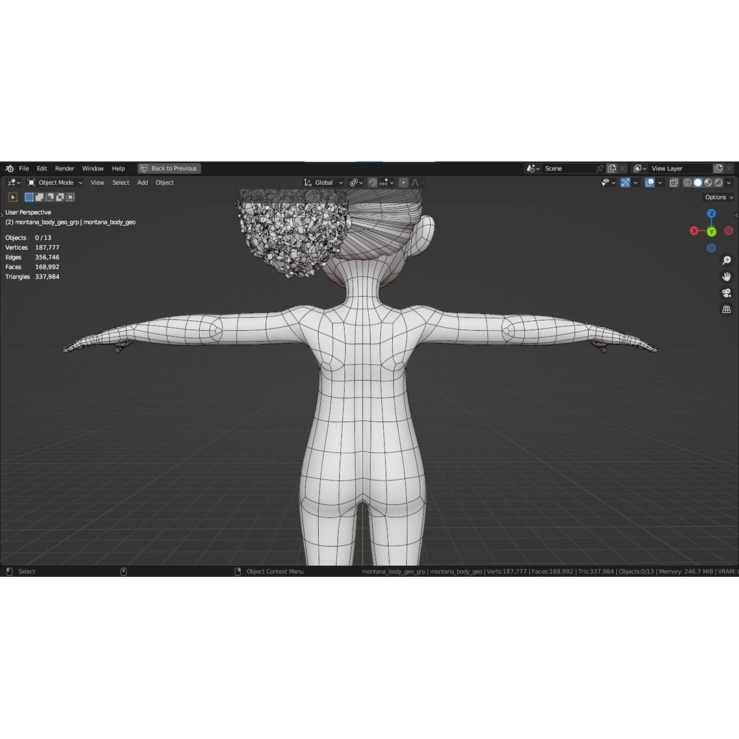 Montana Cartoon Girl Teen Character 3D Model – Stylized Game Asset, FBX, Blender - View 45