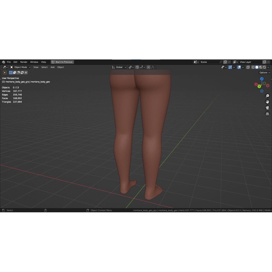 Montana Cartoon Girl Teen Character 3D Model – Stylized Game Asset, FBX, Blender - View 52