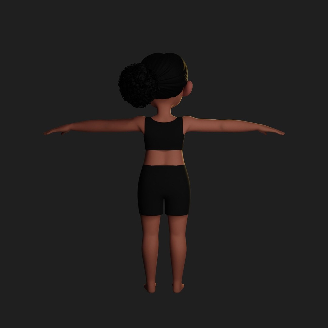 Montana Cartoon Girl Teen Character 3D Model – Stylized Game Asset, FBX, Blender - View 67