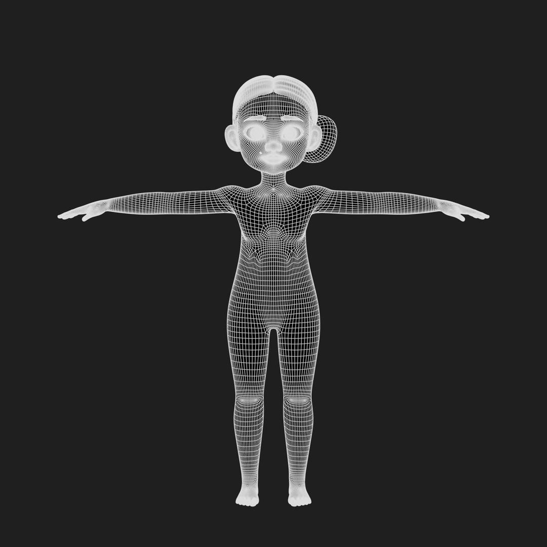 Montana Cartoon Girl Teen Character 3D Model – Stylized Game Asset, FBX, Blender - View 71