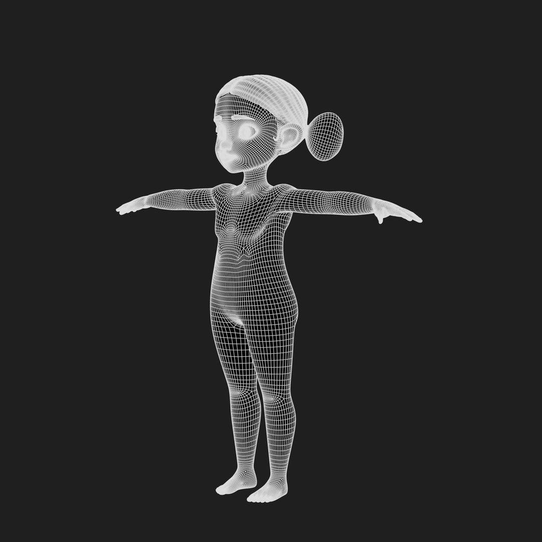 Montana Cartoon Girl Teen Character 3D Model – Stylized Game Asset, FBX, Blender - View 72
