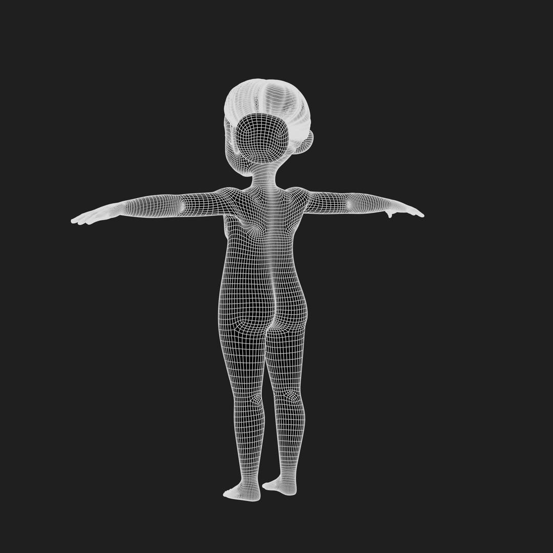 Montana Cartoon Girl Teen Character 3D Model – Stylized Game Asset, FBX, Blender - View 74