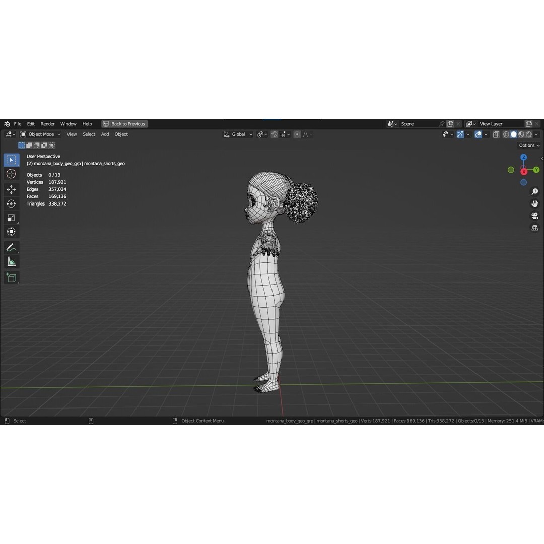 Montana Cartoon Girl Teen Character 3D Model – Stylized Game Asset, FBX, Blender - View 8