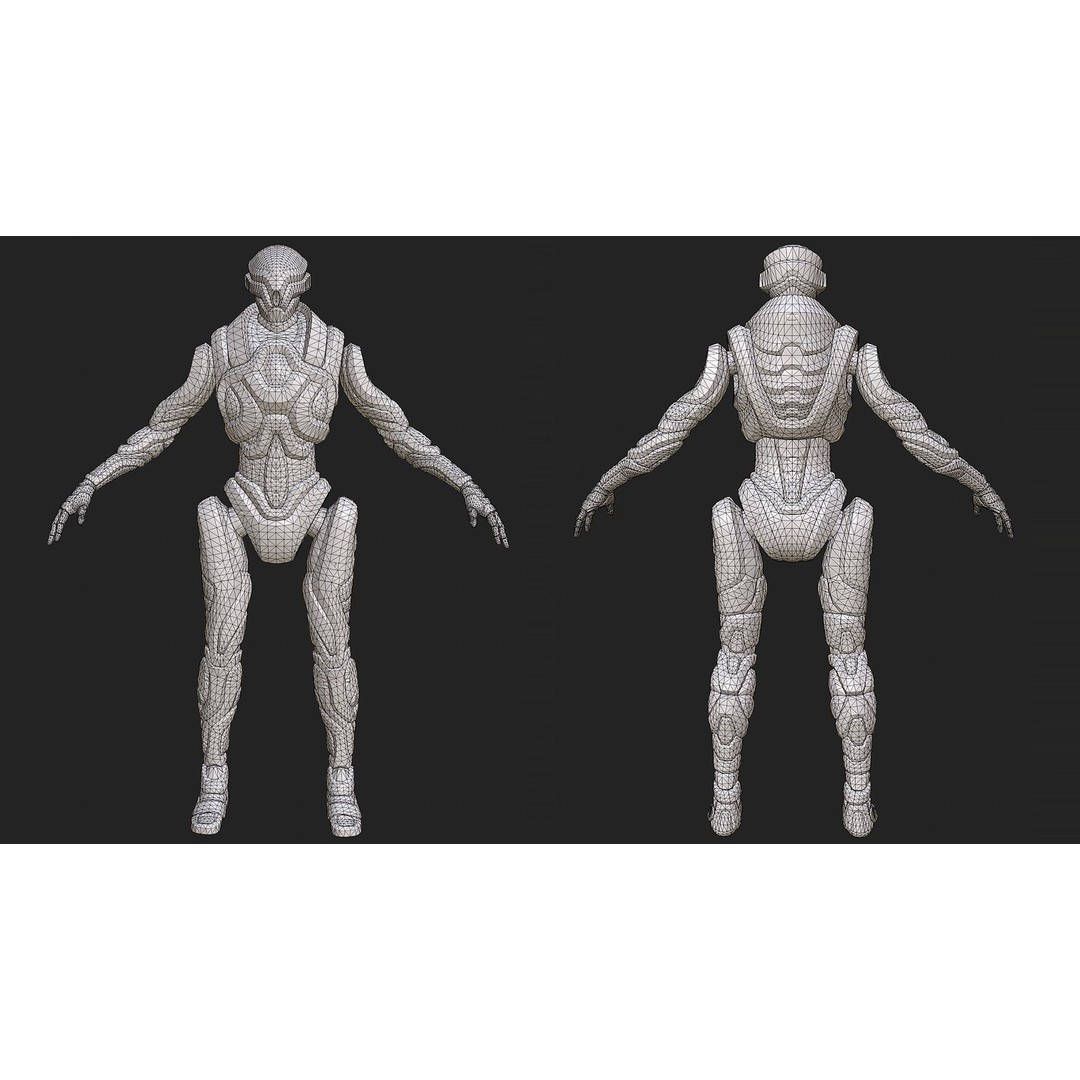 Robot 3D Model – Low Poly Sci-Fi Character, Game Ready, FBX