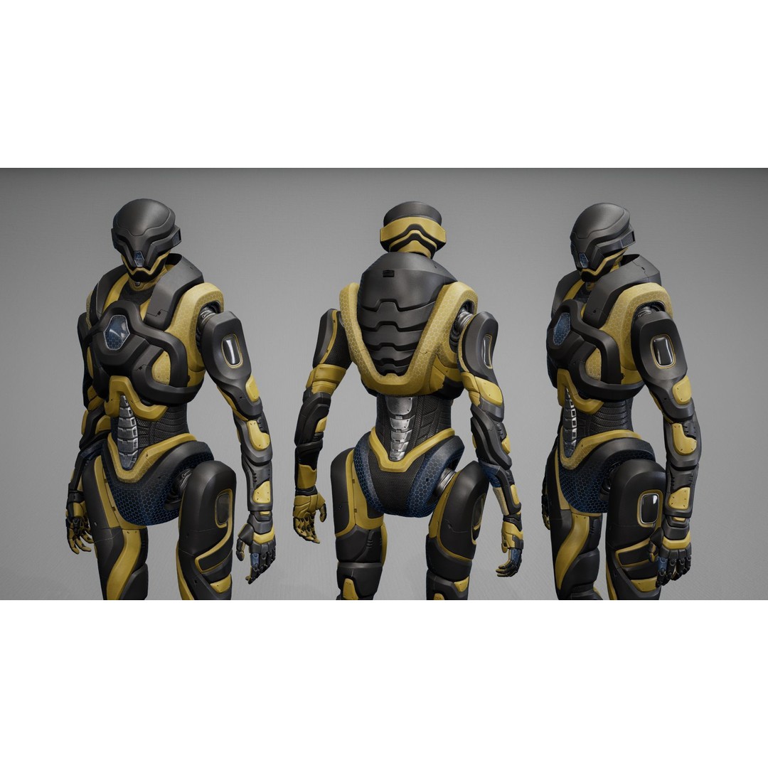 Robot 3D Model – Low Poly Sci-Fi Character, Game Ready, FBX - View 17