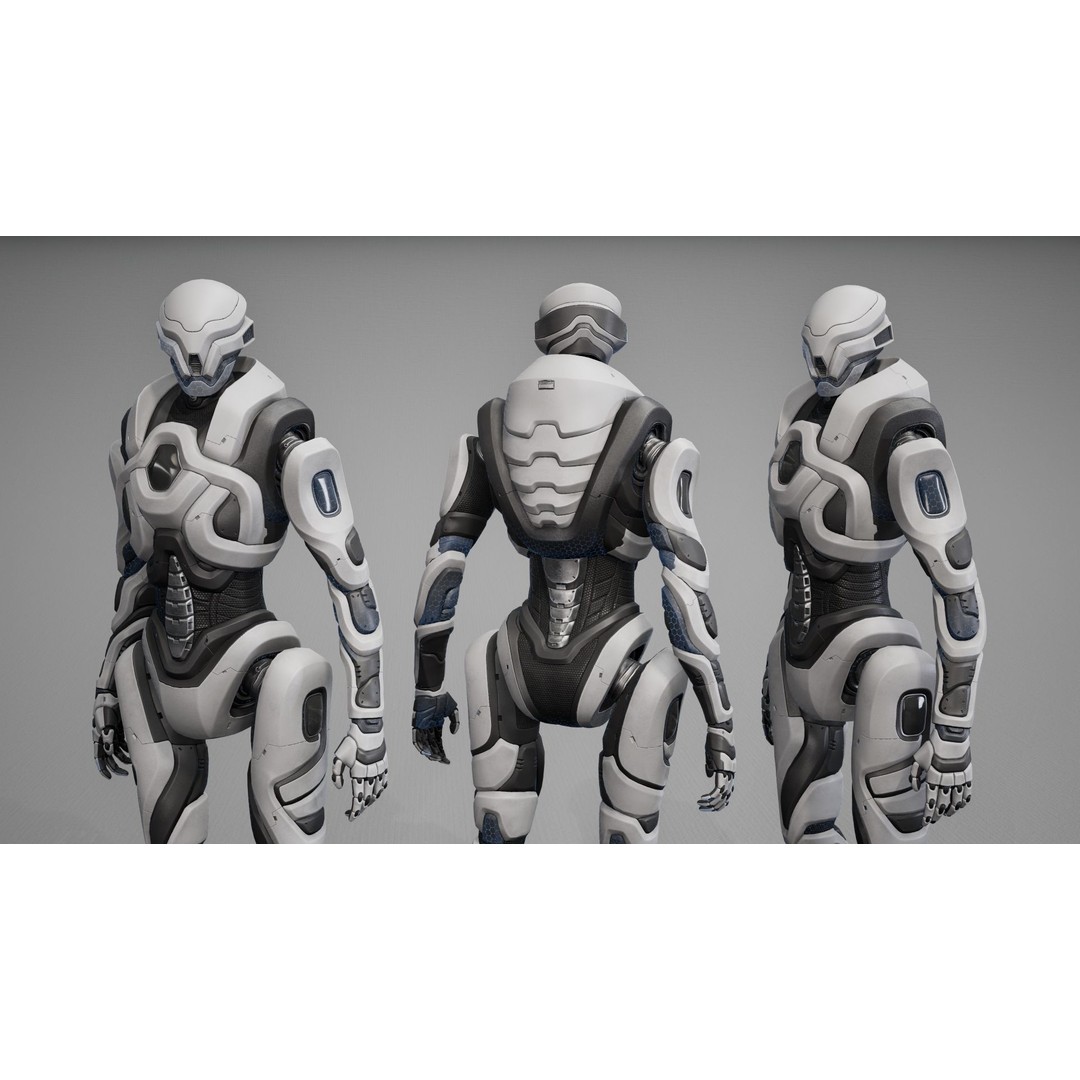 Robot 3D Model – Low Poly Sci-Fi Character, Game Ready, FBX - View 4