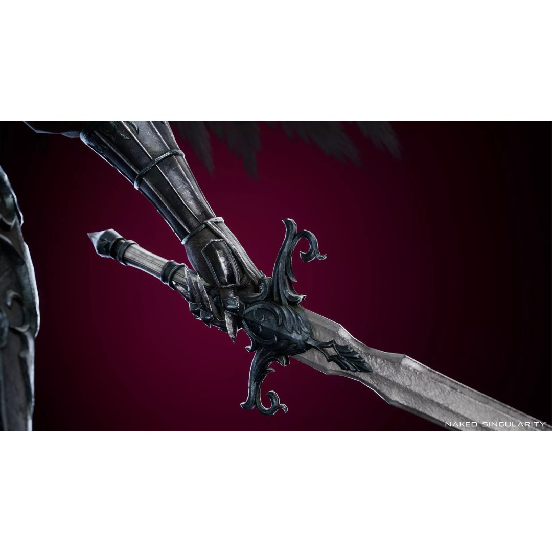 Archangel Valkyrie 3D Model – Game-Ready Low-Poly Character with Wings