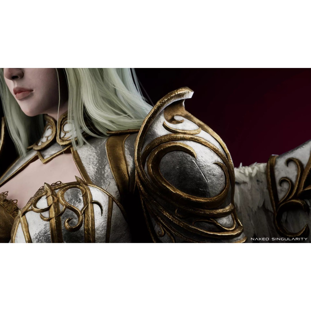 Archangel Valkyrie 3D Model – Game-Ready Low-Poly Character with Wings - View 13
