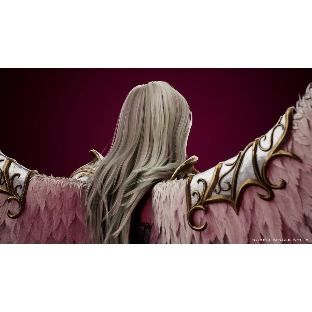 Archangel Valkyrie 3D Model – Game-Ready Low-Poly Character with Wings - View 15