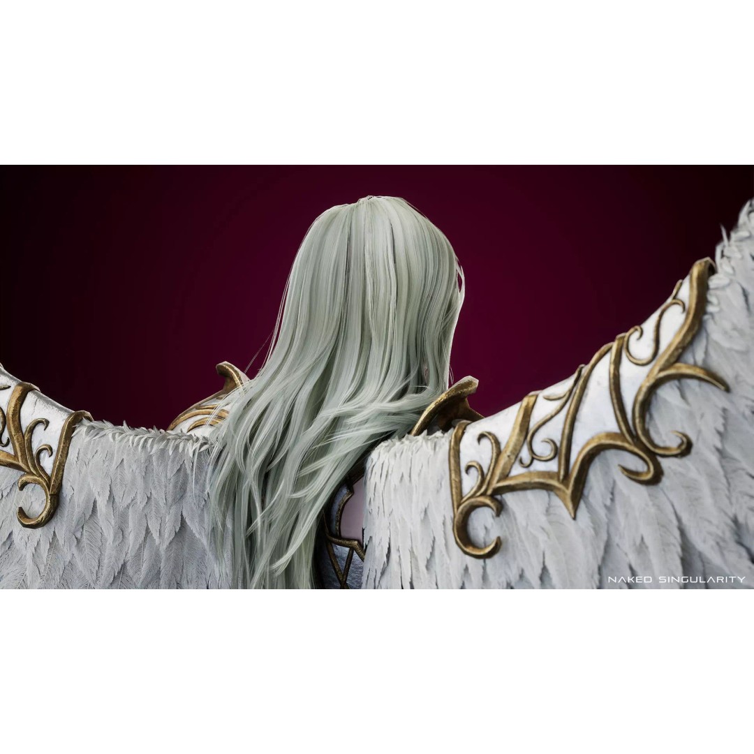 Archangel Valkyrie 3D Model – Game-Ready Low-Poly Character with Wings - View 17
