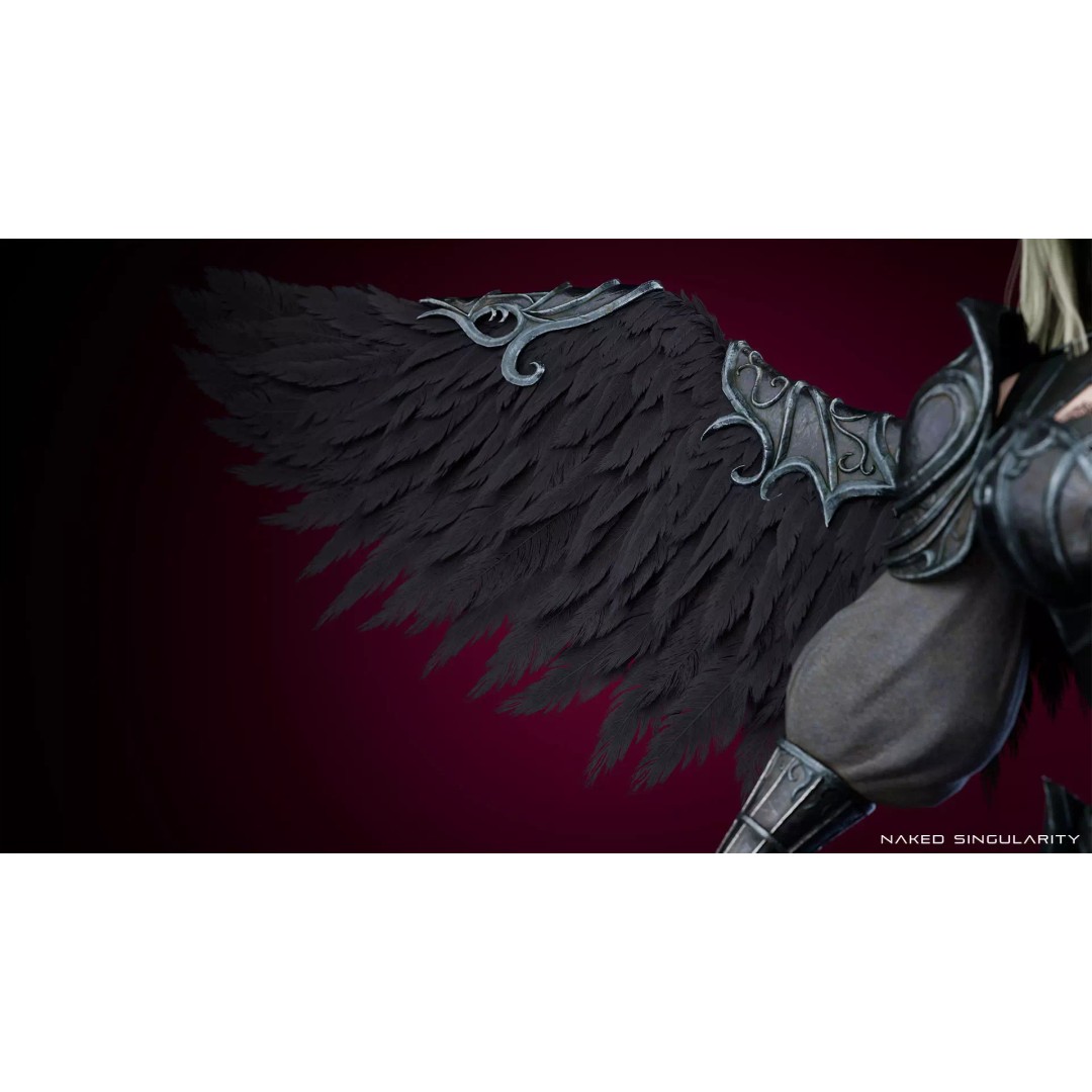 Archangel Valkyrie 3D Model – Game-Ready Low-Poly Character with Wings - View 6