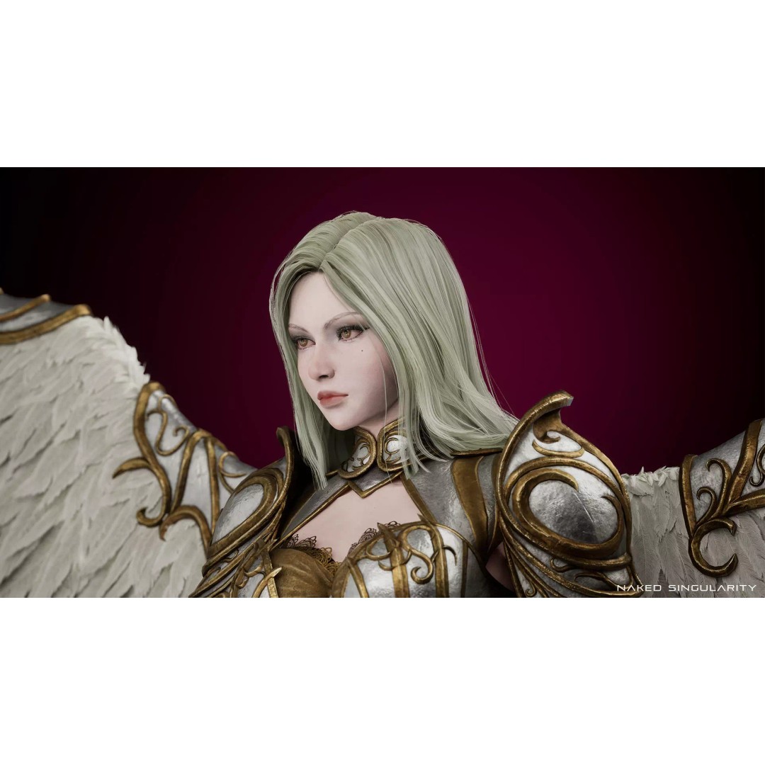 Archangel Valkyrie 3D Model – Game-Ready Low-Poly Character with Wings - View 9