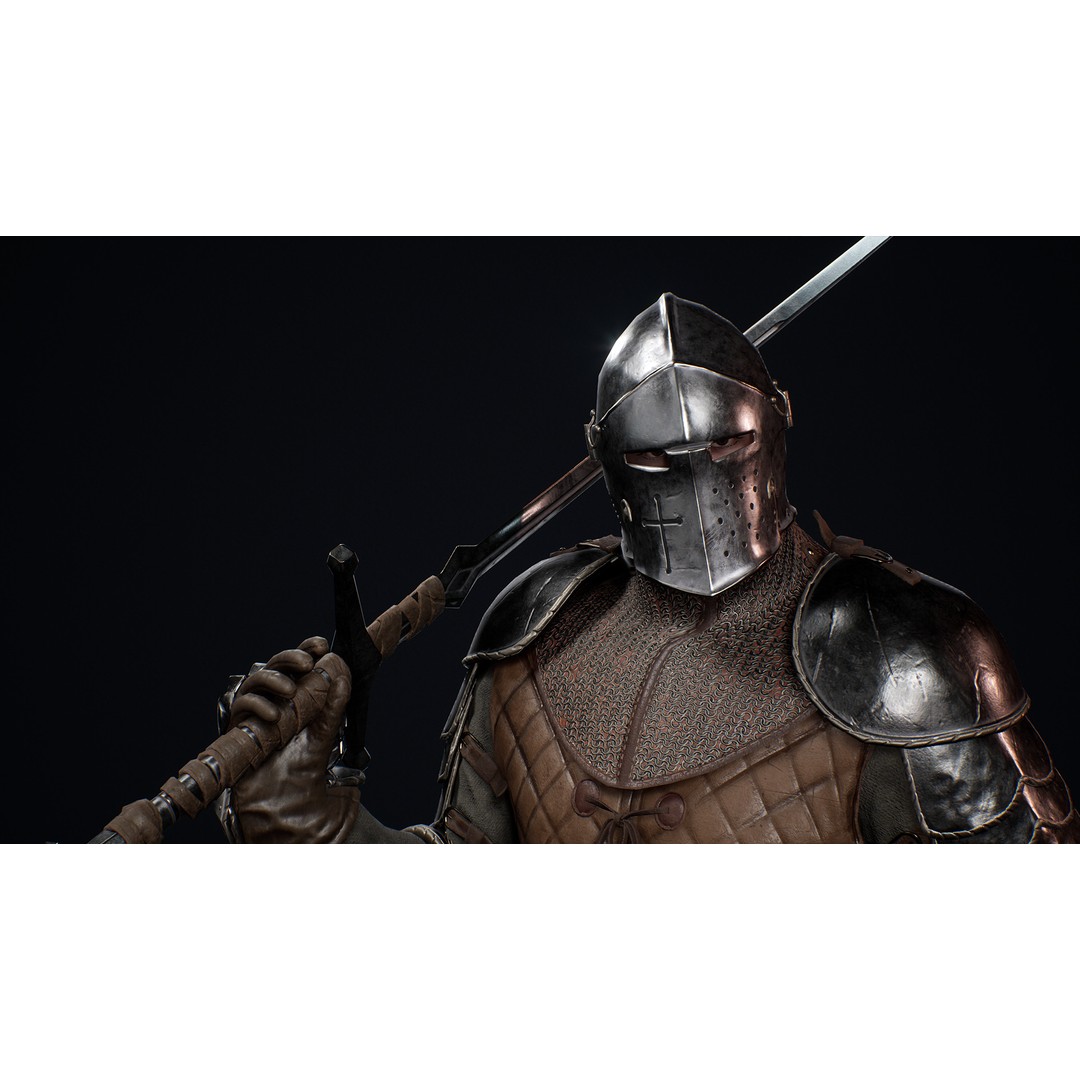 Knight 3D Model – Low Poly Game-Ready Character with Customization Options