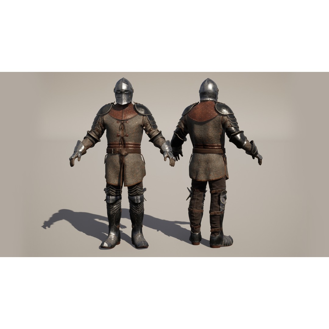Knight 3D Model – Low Poly Game-Ready Character with Customization Options - View 11