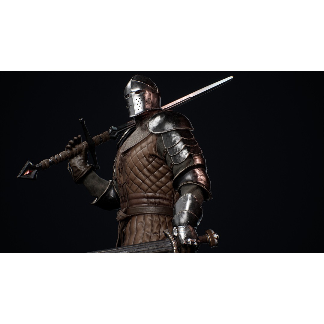 Knight 3D Model – Low Poly Game-Ready Character with Customization Options - View 6