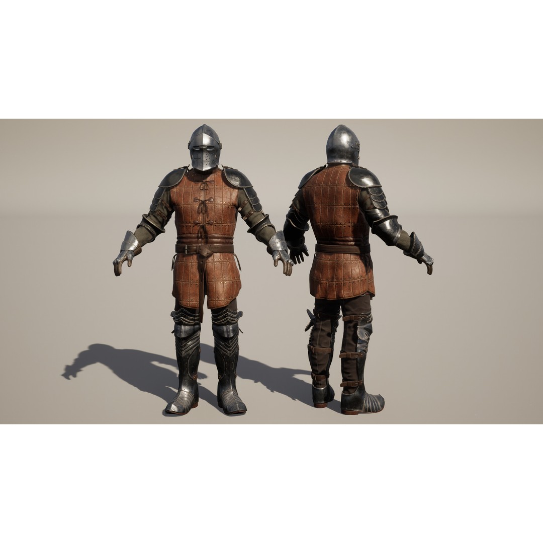 Knight 3D Model – Low Poly Game-Ready Character with Customization Options - View 7