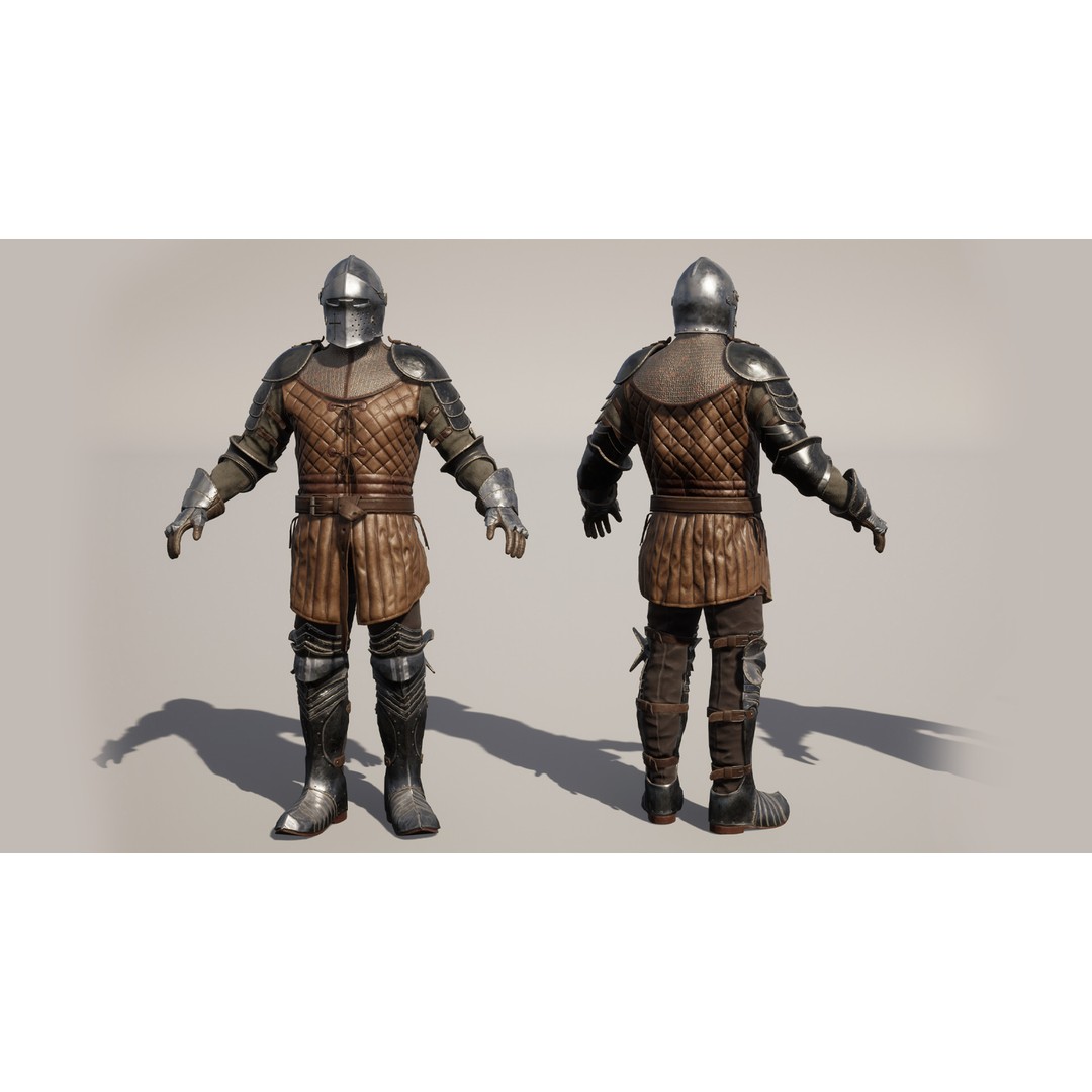 Knight 3D Model – Low Poly Game-Ready Character with Customization Options - View 8