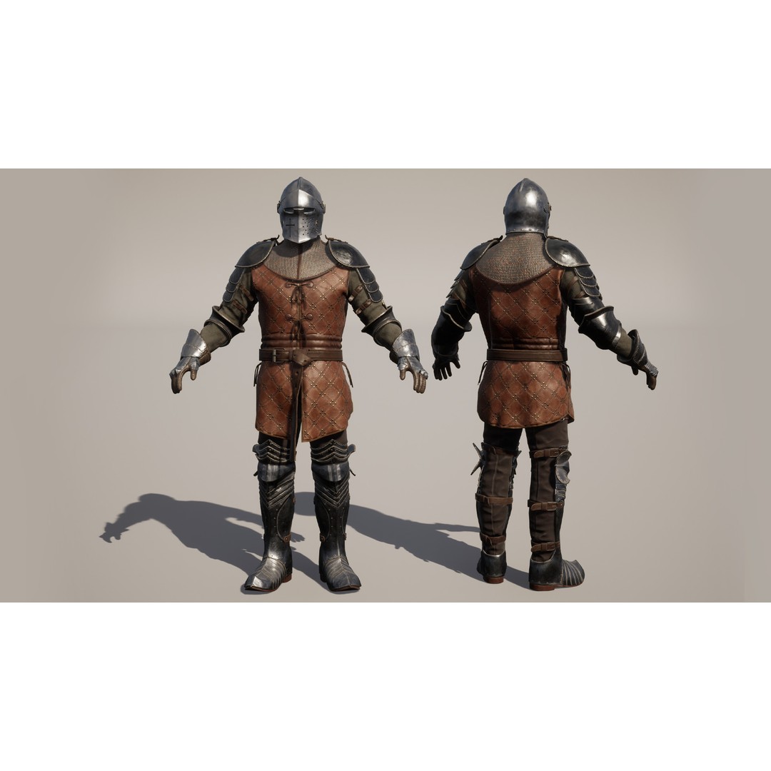 Knight 3D Model – Low Poly Game-Ready Character with Customization Options - View 9