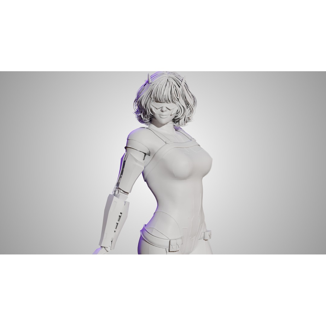 Sci-Fi Girl 3D Model – Low-Poly Game-Ready Character, FBX - View 10