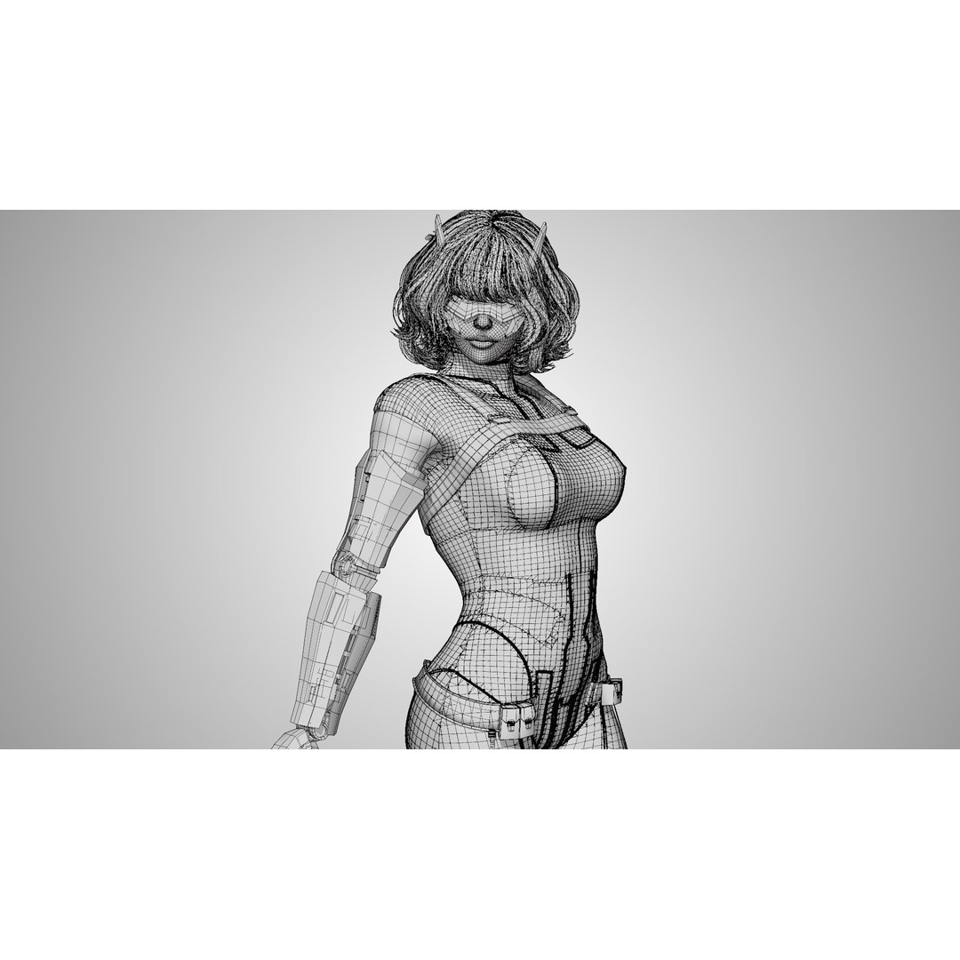 Sci-Fi Girl 3D Model – Low-Poly Game-Ready Character, FBX - View 11