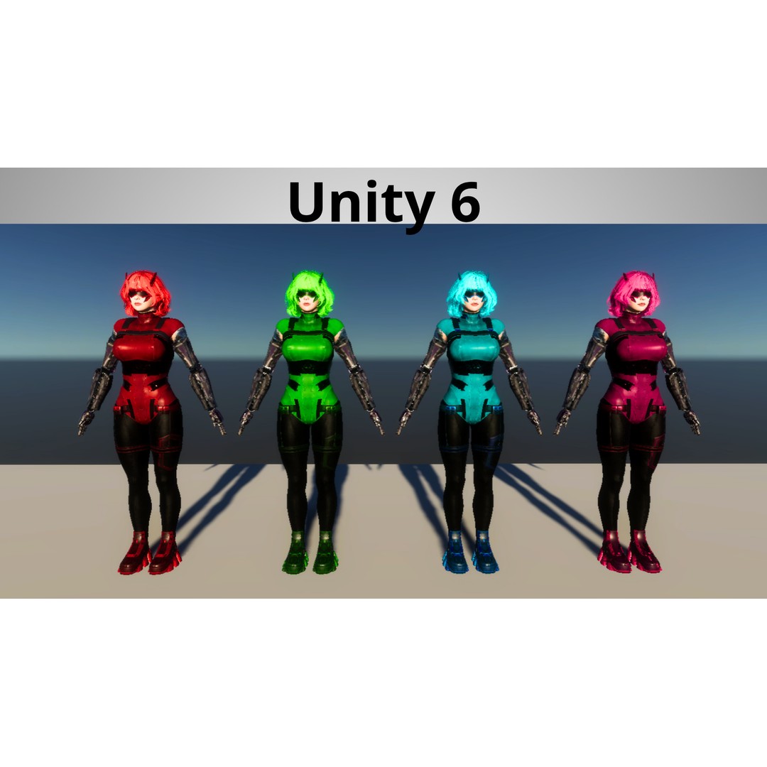 Sci-Fi Girl 3D Model – Low-Poly Game-Ready Character, FBX - View 13