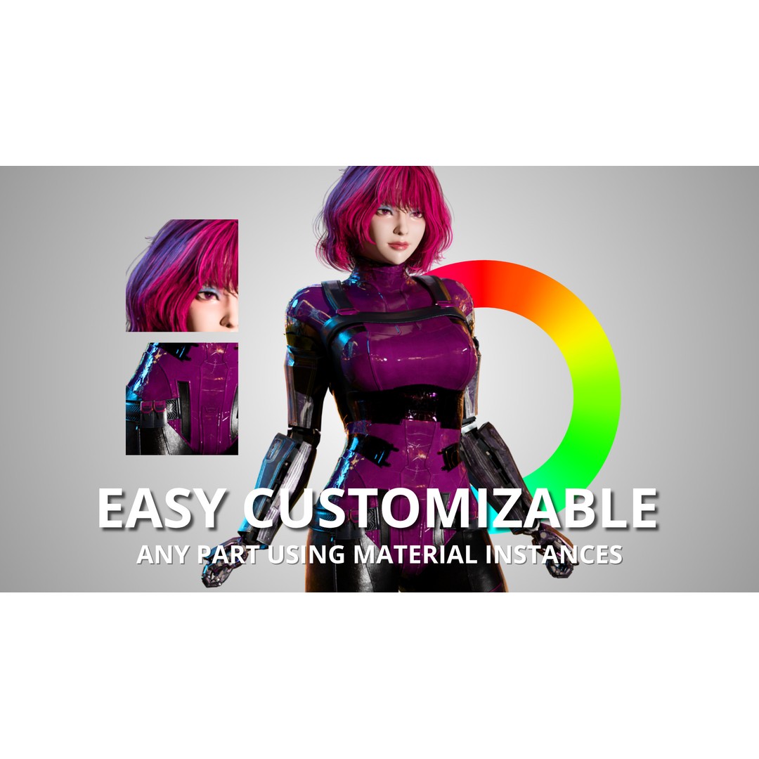 Sci-Fi Girl 3D Model – Low-Poly Game-Ready Character, FBX - View 5