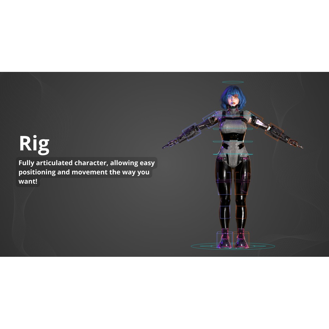 Sci-Fi Girl 3D Model – Low-Poly Game-Ready Character, FBX - View 6