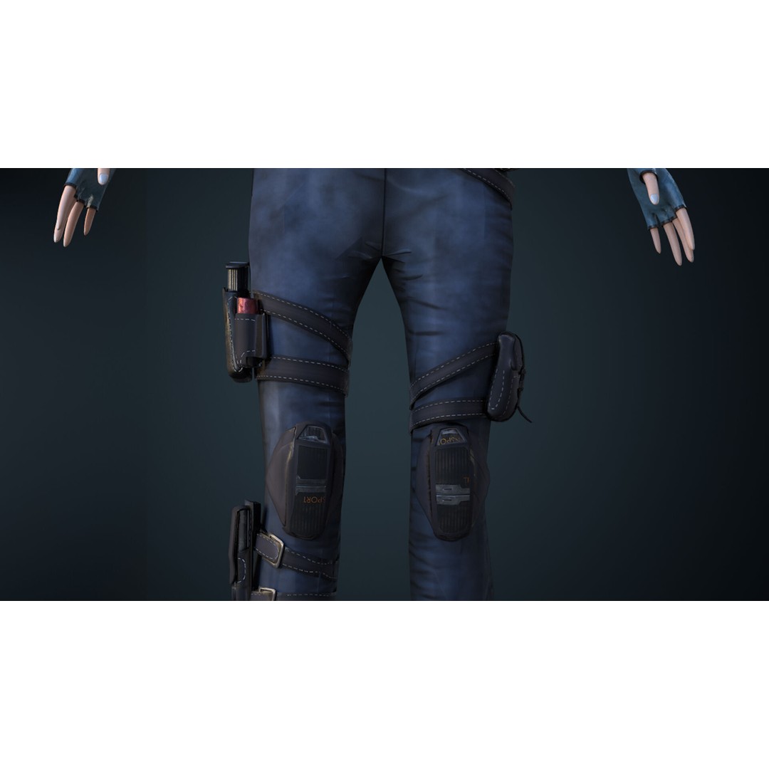Cyberpunk Characters 3D Model – Rigged Sci-Fi Game Asset, FBX