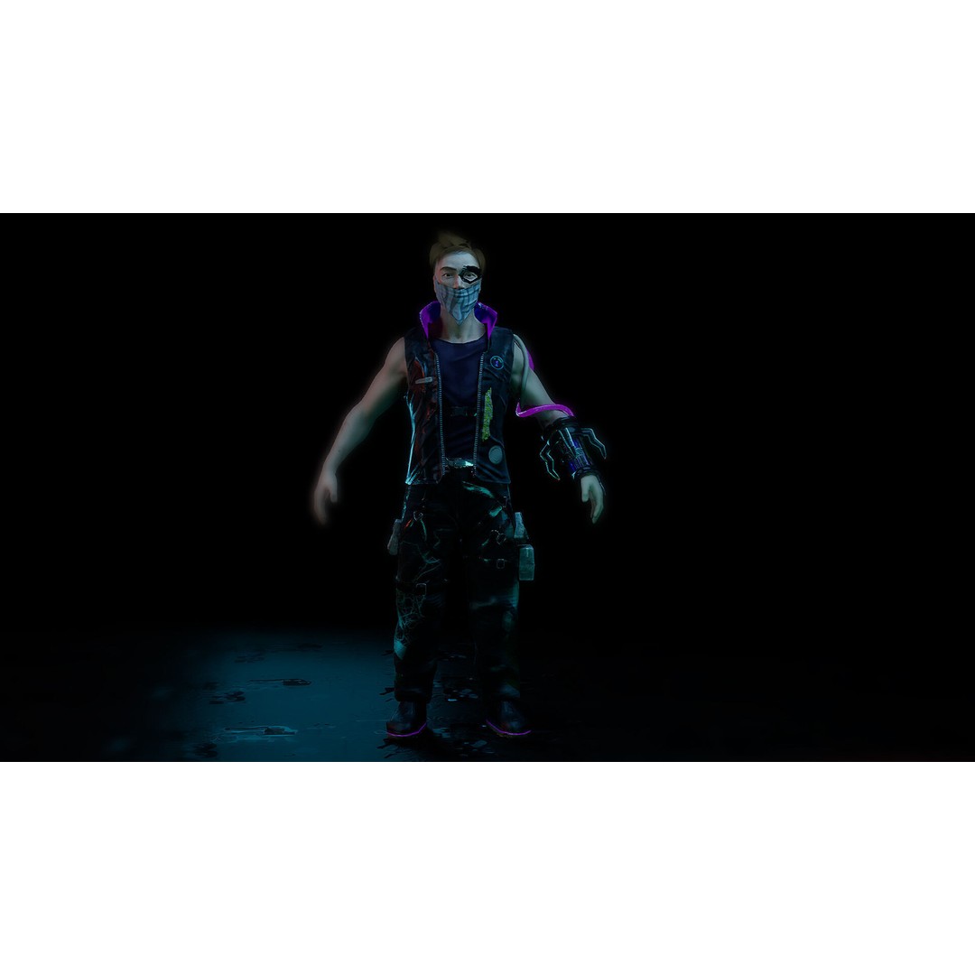 Cyberpunk Characters 3D Model – Rigged Sci-Fi Game Asset, FBX - View 10