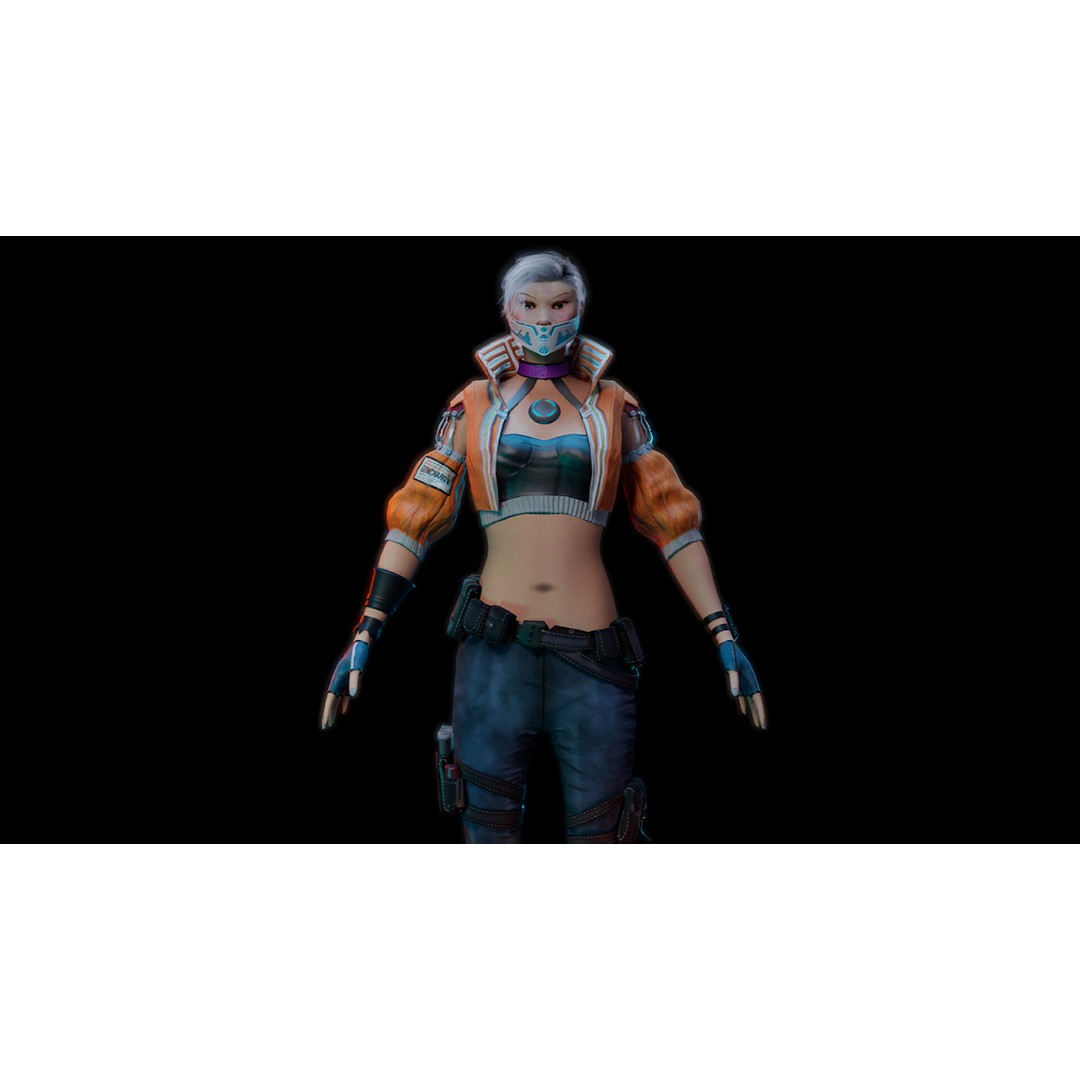 Cyberpunk Characters 3D Model – Rigged Sci-Fi Game Asset, FBX - View 13