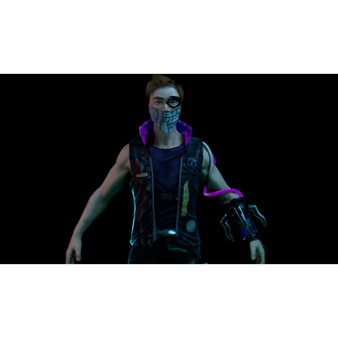 Cyberpunk Characters 3D Model – Rigged Sci-Fi Game Asset, FBX - View 14