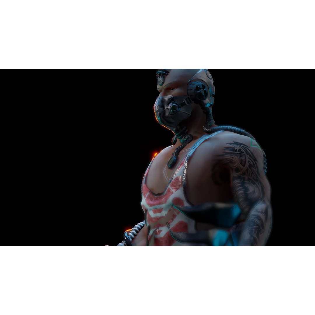 Cyberpunk Characters 3D Model – Rigged Sci-Fi Game Asset, FBX - View 3