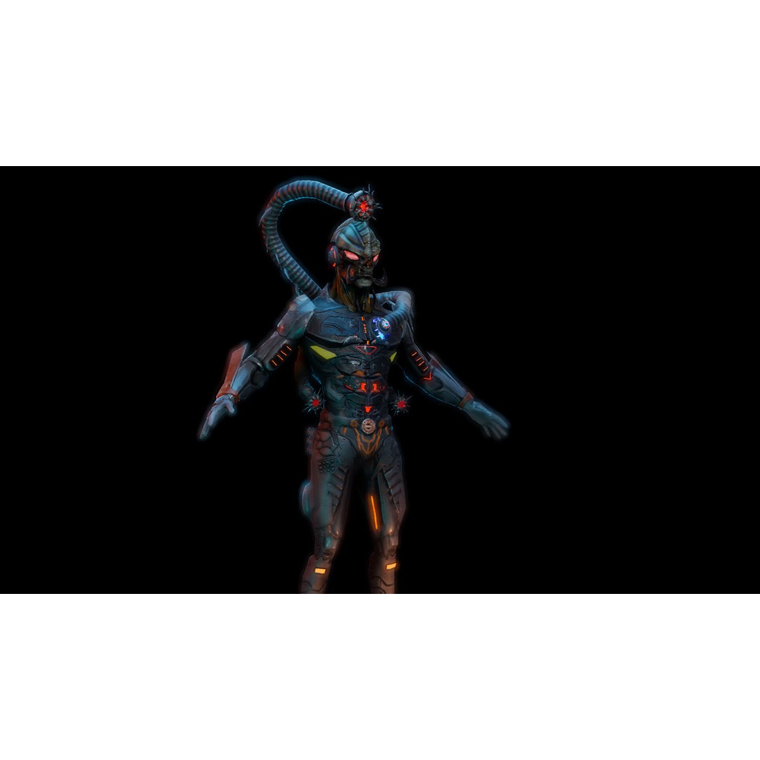 Cyberpunk Characters 3D Model – Rigged Sci-Fi Game Asset, FBX - View 4