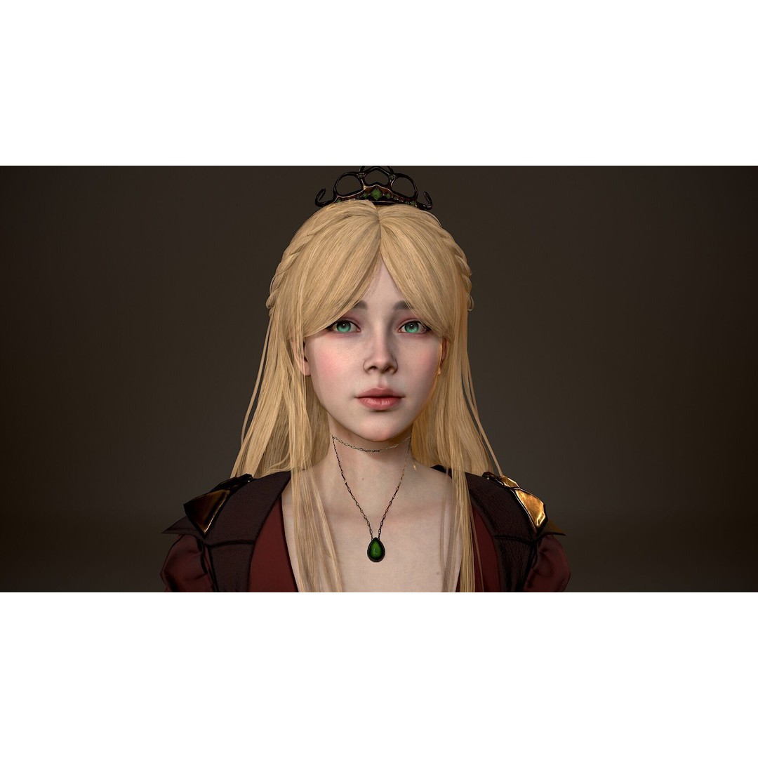 Princess 3D Model – Low Poly Rigged Character for Unity & Unreal - View 5